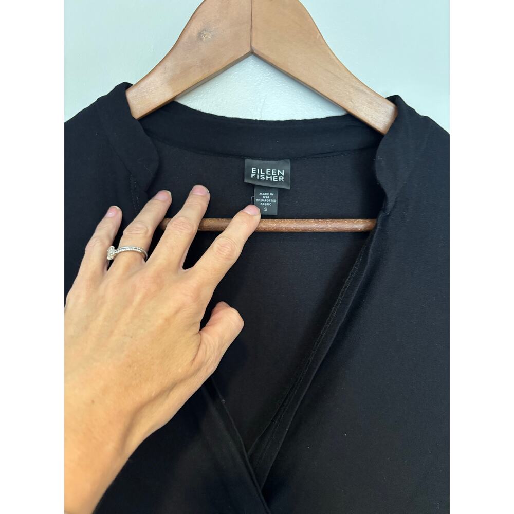 Eileen Fisher Black Stretchy Shift Dress Sz S Minimalist Normcore Staple Chic - Picture 3 of 3